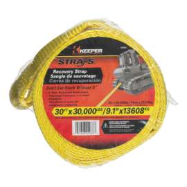 Keeper 6 in. W X 30 ft. L Yellow Vehicle Recovery Strap 30000 lb 1 pk