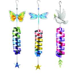Luminous Garden Multicolored Iron 32.1 in. H Solar Outdoor Spinner