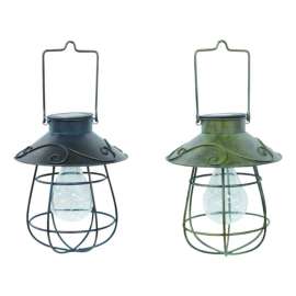 Infinity 12.99 in. Solar Power Iron Traditional Solar Lantern Assorted
