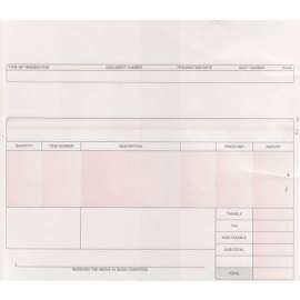 3-Ply Invoice Paper 7-5/16 9-1/2