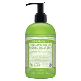 Dr. Bronner's Organic Lemongrass Lime Scent Sugar Scrub 12 oz