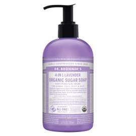 Dr. Bronner's 4-in-1 Organic Lavender Scent Sugar Soap 12 oz
