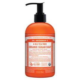 Dr. Bronner's 4-in-1 Organic Tea Tree Scent Sugar Soap 12 oz