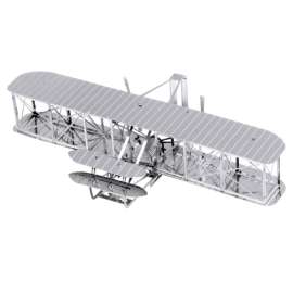 Fascinations Metal Earth Wright Brothers Plane 3D Model Kit Metal Silver