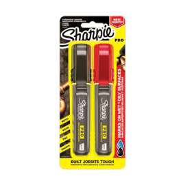 Sharpie PRO Black/Red Chisel Tip Permanent Marker 2 pk