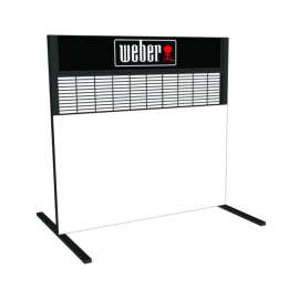 Retail First Inc 64 in. H X 39 in. W X 5 in. L Black Grill Fence Divider Display Shelf Metal