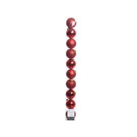Decoris Red Shatterproof Baubles Indoor Christmas Decor 2 in.