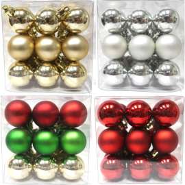 Celebrations Assorted Shiny and Matte Indoor Christmas Decor 6.35 in.