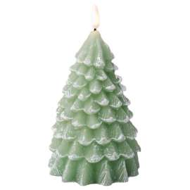 Lumineo Green Flickering Tree Indoor Christmas Decor 7.1 in.