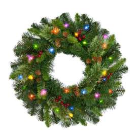 Celebrations Home 24 in. D LED Prelit Multicolored Wreath