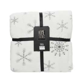 Decoris Brown/White Throw blanket Indoor Christmas Decor 79 in.