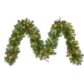 Celebrations Home 10 in. D X 9 ft. L LED Prelit Warm White Garland