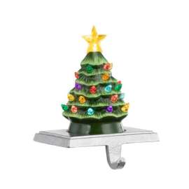 Mr. Christmas LED Green Vintage Tree Stocking Holder Indoor Christmas Decor 6 in.