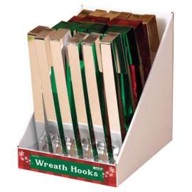 Gerson Green/Red/Gold/Silver Wreath Hooks Indoor Christmas Decor 12 in.