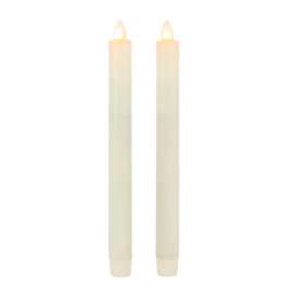 Gerson LED Bisque Aurora Flame Taper Candles Indoor Christmas Decor 9.85 in.