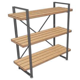 Retail First Inc 48 in. H X 16.75 in. W X 47 in. L Black 3-Tier Dinnerware Shelves Fixture Metal