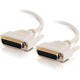 C2G 10ft DB25 M/M Serial RS232 Cable, DB-25 Male, DB-25 Male, 10ft, Beige