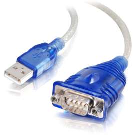 C2G 1.5ft USB to DB9 Serial Cable, RS232 Adapter Cable, Convert a DB9 RS232 serial device to USB; great for PDAs, digital cameras, and many other peripherals