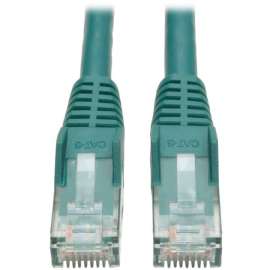 Tripp Lite 7ft Cat6 Gigabit Snagless Molded Patch Cable RJ45 M/M Green 7', 7ft, 1 x RJ-45 Male, RJ-45 Male, Green