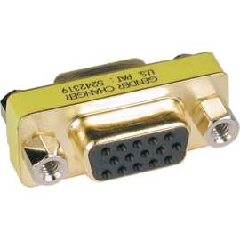Tripp Lite, Pro Av Tripp Lite Compact / Slimline Gold VGA Video Coupler Gender Changer F/F, 1 x 15-pin HD-15 Female, 1 x 15-pin HD-15 Female