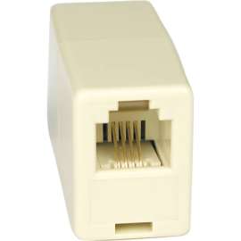 Tripp Lite Straight Through Modular In-Line Coupler Telephone RJ11 F/F TAA, 1 x RJ-11 Phone, Female, Gold, White