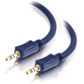 C2G 12ft Velocity 3.5mm M/M Stereo Audio Cable, Mini-phone Male, Mini-phone Male, 12ft, Blue