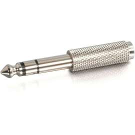 C2G 6.3mm (1/4in) Stereo Male to 3.5mm Stereo Female Adapter, 1 x 6.35mm Audio Male, 1 x Mini-phone Female, Metallic Silver