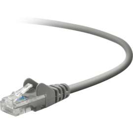Belkin Cat. 5E UTP Patch Cable, RJ-45 Male, RJ-45 Male, 25ft, Gray