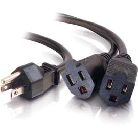 C2G 3ft 16 AWG 1-to-2 Power Cord Splitter (1 NEMA 5-15P to 2 NEMA 5-15R), 3ft