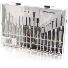 C2G 16pc Jeweler Screwdriver Set, Chrome