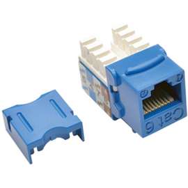 Tripp Lite Cat6 Cat5e 110 Style Punch down Keystone Jack RJ45 Blue TAA GSA, RJ-45