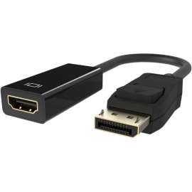 Belkin F2CD004B Audio/Video Cable, 3.60" DisplayPort/HDMI A/V Cable for Audio/Video Device, Monitor, Notebook, First End: 1 x 20-pin DisplayPort Digital Audio/Video, Male, Second End: 1 x 19-pin HDMI Type A Digital Audio/Video