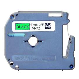 Brother P-Touch M721 Non-Laminated Tape Cartridge, 3/8", Direct Thermal, Green, 1