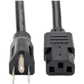 Tripp Lite 2ft Computer Power Cord Cable 5-15P to C13 Heavy Duty 15A 14AWG 2', 14AWG 15A (NEMA 5-15P to IEC-320-C13) 2-ft.