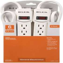 Belkin F5C048-2 6-Outlets Surge Suppressor, 6