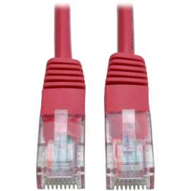 Tripp Lite Cat5e 350 MHz Molded (UTP) Ethernet Cable (RJ45 M/M) PoE Red 1 ft. (0.31 m), Category 5e, 1ft, 1 x RJ-45 Male Network, 1 x RJ-45 Male Network