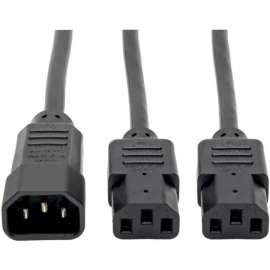 Tripp Lite 6ft Computer Power Cord Extension Cable C14 to 2xC13 10A 18AWG 6', 10A, 18AWG (IEC-320-C14 to 2x IEC-320-C13) 6-ft."