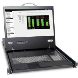 Tripp Lite Rack Console KVM Switch 8-Port Cat5 1URM w/ 19" LCD Screen TAA, 8 Computer(s), 19" LCD, 1366 x 768, 4 x PS/2 Port