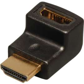 Tripp Lite HDMI Right Angle Up Adapter/Coupler (M/F) 4K @ 60Hz, 1 x HDMI Male Digital Audio/Video, 1 x HDMI Female Digital Audio/Video, Gold Plated Connector, Black