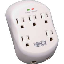 Tripp Lite Surge Protector Wallmount Direct Plug In 5 Outlet RJ11 1080 Joules, 5, 1875 VA, 1080 J, 120 V AC Input