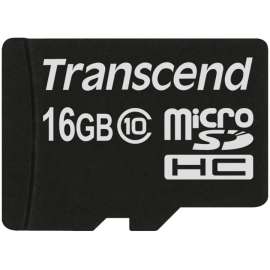 Transcend 16 GB Class 10 microSDHC, Lifetime Warranty