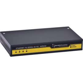 Brainboxes 4 Port RS232 Ethernet to Serial Adapter, Wall-mountable, DIN Rail Mountable, TAA Compliant