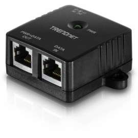 TRENDnet Gigabit Power Over Ethernet Injector, Full Duplex Gigabit Speeds, 1 x Gigabit Ethernet Port, 1 x PoE Gigabit Ethernet Port, Network Devices Up To 100M (328 ft), 15.4W, Black, TPE-113GI, Gigabit Power over Ethernet (PoE) Injector