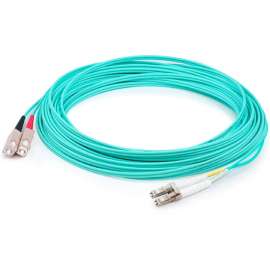 AddOn 1m LC (Male) to SC (Male) Aqua OM3 Duplex Fiber OFNR (Riser-Rated) Patch Cable - 100% compatible and guaranteed to work