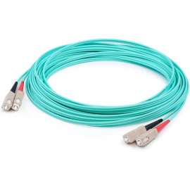AddOn 3m SC (Male) to SC (Male) Aqua OM4 Duplex Fiber OFNR (Riser-Rated) Patch Cable - 100% compatible and guaranteed to work in OM4 and OM3 applications