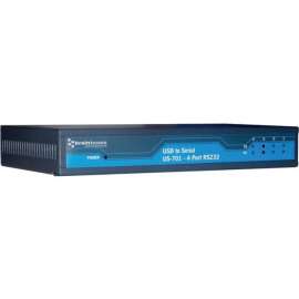 Brainboxes 4 Port RS232 USB to Serial Server, USB 2.0, DIN Rail Mountable, Wall-mountable, TAA Compliant