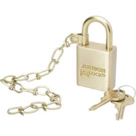 SKILCRAFT Solid Brass Case Padlock w/Chain