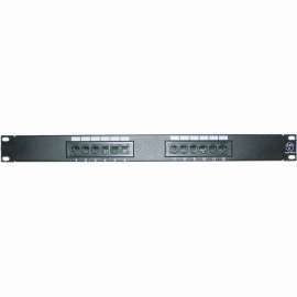 4XEM 12 Port CAT6 Rackmount Patch Panel, Black, Steel, 12 x RJ-45 Port(s)