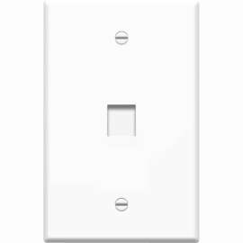 4XEM 1 Port/Outlet RJ45 Cat5/Cat6 Ethernet Wall Plate (White), 1 x Socket(s), White