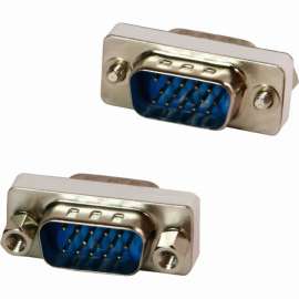 4XEM VGA HD-15 Interface Male To Male Adapter/Coupler, 1 x 15-pin HD-15 VGA Male, 1 x 15-pin HD-15 VGA Male, Silver, Yellow